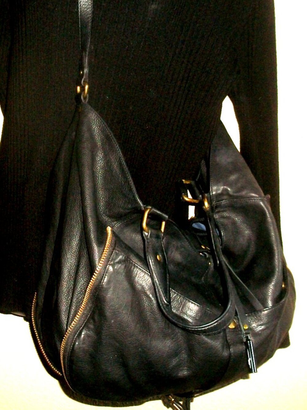 Jerome Dreyfuss Paris Etienne Black Leather Expanding Convertible Crossbody Bag